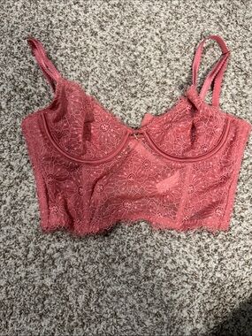 Victoria's Secret Coral Lace Longline Bralette